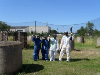 Les joueurs de paintball a Cabourg